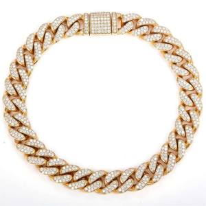 Luxury <b>Iced</b> <b>Out</b> Moissanite Cuban Link Bracelet Gold Tone Fully Paved Stones Hip Hop Statement Wrist <b>Chain</b> Bold Shine XL - Product Image 2