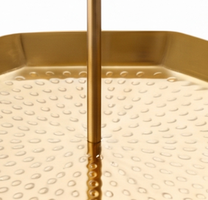 Artisanal Gold 3-Tier Geometric <b>Cake</b> <b>Stand</b> Handmade Metal Display Tray For Weddings Events Birthdays and Other Occasions - Product Image 2