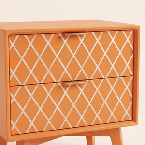 Table de chevet en nacre orange, design moderne pour salon et chambre à coucher, mobilier de chambre à coucher moderne - Product Image 5