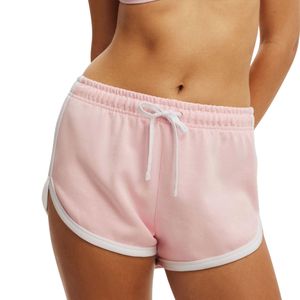 Shorts de détente en coton rose pour femmes, décontractés, d'été, avec cordon de serrage à la taille, coupe ample, pour le sport et la gym, fourniture OEM ODM personnalisée - Product Image 1