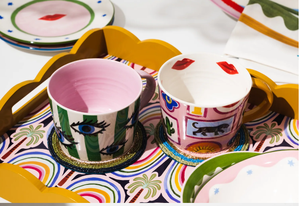 Bandeja de Servir de Madera Amarilla con Base Decorativa Impresa a Color para Desayuno, Té y Café en Casa - Product Image 5