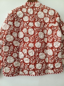 Unique Quilted <b>Reversible</b> <b>Jacket</b>: Indian Floral Cotton Coat - Product Image 6