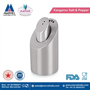 Salero y Pimentero Giratorio Ecológico, Apto para Alimentos, de Acero Inoxidable, Doble Uso, Diseño Canguro - Product Image 3