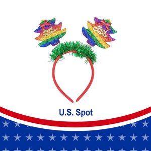 Diadema Navideña con Diseño de Astas de Reno y Brillo Rojo y Verde, Divertida para la Noche de Navidad - Product Image 6