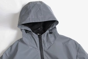 Winter Night Reflective Double Fabric Windbreaker Hooded <b>Jacket</b> <b>Men</b> Hip Hop Zipper Waterproof Polyester Filling Solid Color - Product Image 3