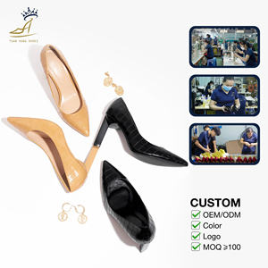 Fabricant vietnamien OEM/ODM – Escarpins de bureau en cuir PU à bout pointu et talon de 9 cm, effet croco - Product Image 6