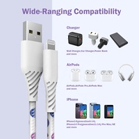 Cable USB-A de Carga Rápida 3A, 1m, Blanco, con Revestimiento de PVC y Trenzado, para Coche, Banco de Energía, Computadora, Dispositivos iOS, MFI, al por Mayor