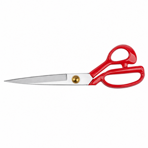 Red Multi-Purpose Scissors Stainless Steel Smooth <b>Edge</b> <b>Plastic</b> Handle Non-Foldable DIY Grade Cutting Tool - Product Image 4