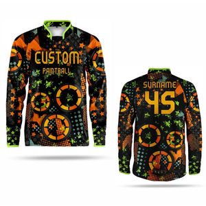 Maillot de football de paintball personnalisé à manches longues, col en V sublimé, anti-humidité, 120g polyester, unisexe adulte, nom d'équipe personnalisable - Product Image 3