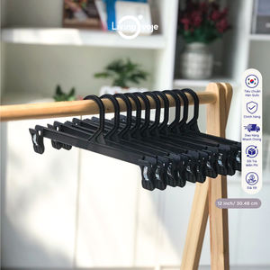 Lot de 10 cintres en plastique de 12 pouces avec pinces (sans coussinets en caoutchouc) – Organisateur de placard gain de place - Product Image 6