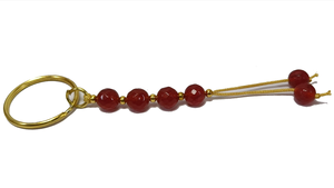 Porte-clés en cristal de haute qualité, perles rondes en cornaline rouge, porte-clés en pierre naturelle, cadeaux pour femmes, vente en gros - Product Image 3