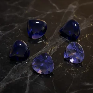 Iolita Azul Natural en Forma de Corazón de 8x8mm, Gema Suelta para Pendientes Hechos a Mano, Anillos, Fabricación de Joyería DIY, Piedra Preciosa - Product Image 4