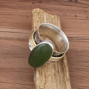 Anillo de Jade Verde Natural, Plata de Ley 925, Anillo de Tres Capas, Anillo de Boda para Mujer y Hombre, Amuleto de la Suerte, Joyería al por Mayor - Product Image 6