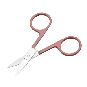 Ciseaux de manucure en acier inoxydable, lame droite, manche rond, outil durable pour le soin des ongles, 8,8 cm, manche en plastique, beauté pour adultes - Product Image 1