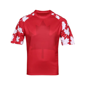 Maillot de football à manches raglan imprimé par sublimation personnalisé, Canada, équipe sportive masculine, maillot de football athlétique - Product Image 1