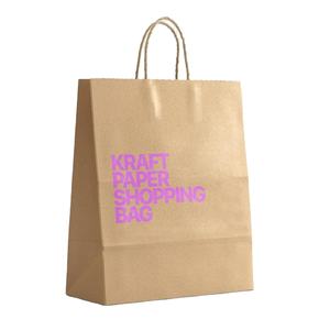 Sac en papier kraft brun blanc avec poignée de logo imprimé personnalisé de cire de nourriture de pain de pop-corn à emporter en gros - Product Image 1