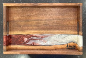 Handmade Durable Eco-Friendly Blue <b>Epoxy</b> Resin River Wood Wedding Serving Board Charcuterie Snack Platter Decorative Cheese Tra - Product Image 3