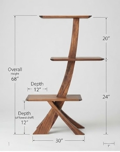 Présentoir à plusieurs niveaux en bois avec trois étages pour l'affichage et le rangement, design moderne, finition naturelle - Product Image 2