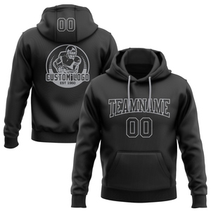 เสื้อฮู้ดดี้ฟุตบอลสีดำ-เทาแบบสั่งทำพิเศษขายดีที่สุดจากโรงงานขายส่งโดยตรง - Product Image 1