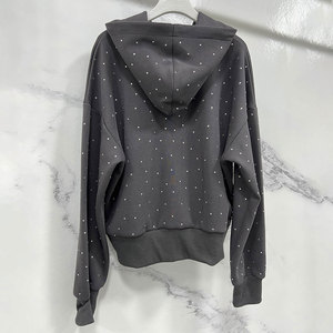 ชุดวอร์มมีฮู้ดลายจุดแบบ unisex ซิปยาวเต็มตัว ชุดลำลองสำหรับผู้ใหญ่ ใส่ได้ในฤดูใบไม้ร่วง พิมพ์ลายกลิตเตอร์ ผลิตจากวัสดุโพลีเอสเตอร์ - Product Image 2
