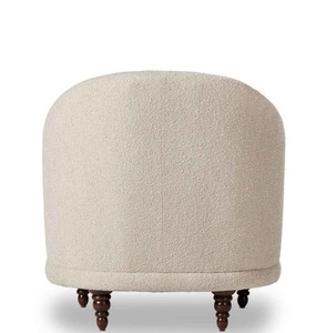 Chaise longue moderne en tissu avec pieds tournés, dossier solide, meubles confortables pour le salon, design mid-century - Product Image 5