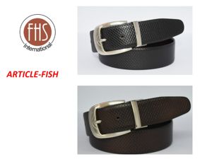 Ceinture en Cuir Véritable Réversible de Qualité Supérieure pour Hommes, Deux-en-un, Formelle et Professionnelle, Finition Texturée Perforée - Product Image 4