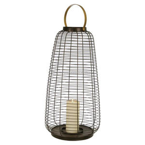 <b>Large</b> Wire <b>Pillar</b> <b>Candle</b> Holder With Handle Portable <b>Large</b> Lantern Christmas <b>Candle</b> Stand for Lighting Home Decoration - Product Image 3