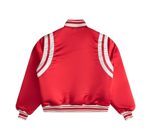 OEM Custom Embroidery Satin <b>Bomber</b> <b>Jacket</b> Casual Zipper Streetwear Baseball <b>Varsity</b> <b>Jacket</b> <b>Men</b> - Product Image 2