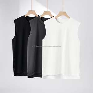 Débardeurs de sport pour hommes personnalisés avec logo imprimé, grande taille, à pois, sans manches, de haute qualité, en coton lourd, personnalisés - Product Image 1