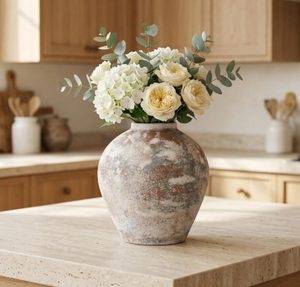 Ensemble de vases en terre cuite faits à la main, poterie Wabi Sabi blanchie, argile vieillie, style rustique, ferme, jardin, écologique, avec trou de drainage, pour la maison - Product Image 4