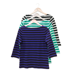 T-shirt en jersey de coton pour femme, col bateau, manches 3/4, idéal pour l'été – Prix de gros en Europe – Mode féminine - Product Image 1