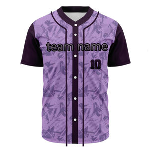 เสื้อเบสบอลพิมพ์ลายดิจิทัลแบบใหม่ล่าสุด พร้อมโลโก้สั่งทำ ปิดกระดุม ลายทาง โพลีเอสเตอร์ เสื้อกีฬา OEM - Product Image 4
