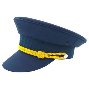 Premium Parade Cap Ivory Top Gold Rope Black Visor Metal Badge Formal Headwear High Quality Manufacturing Export - Product Image 6