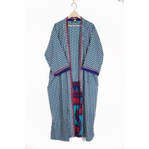 Kimono de Seda Vintage, Traje de Baño Japonés, Ropa de Dormir para Mujer, Kimono Sexy de Seda con Estampado Floral y Patchwork, Camisón Largo Maxi - Product Image 6