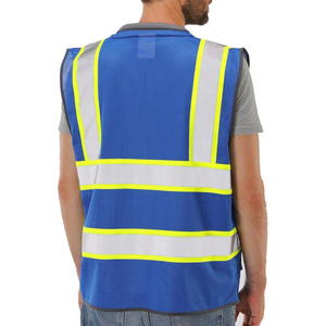 Gilet de sécurité réfléchissant réversible haute visibilité avec logo personnalisé, vêtements de travail pour hommes, été, polyester/coton, maille respirante, industriel - Product Image 6
