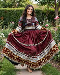 Tenues de mariage afghanes traditionnelles, robe de mariée afghane brodée à la main, robe de mariée de luxe, design personnalisé, vente en gros, robes décontractées - Product Image 3