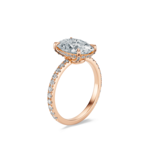 Anillo de Compromiso y Aniversario de Boda Serena con Corte Ovalado en Oro Sólido de 14K y Diamantes - Product Image 2