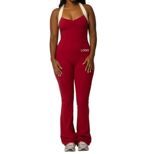 Mono de mujer Y2K de cintura alta sin mangas con cuello halter y espalda descubierta, estilo bodycon, transpirable, de gran venta, nueva colección de ropa para mujer - Product Image 1