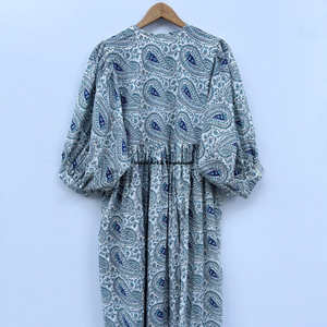 Beautiful floral Cotton Block Printed dress Dress For Casual wear Hand Block Printed Dress - Product Image 3