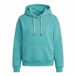 Womens Customized Color Crop Hoodies Cotton Recycled Polyester Loose Fit Pullover Hood <b>Spacer</b> Soft Feel Printed Tops - Product Image 1