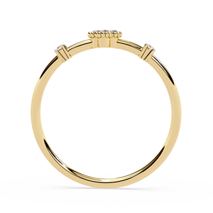 Bague de fiançailles minimaliste en or massif 18 carats avec diamant naturel véritable, motif floral, sertissage pavé, plaqué rhodium, certifiée IGI, vente en gros - Product Image 4