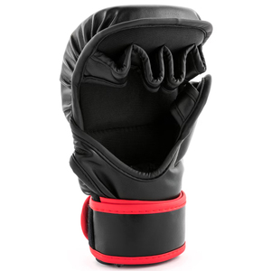 Guantes de MMA de Medio Dedo, Cuero PU, Cierre de Velcro, Negro y Rojo, Unisex, para Entrenamiento de Artes Marciales - Product Image 6