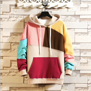 Men Regular Fit Panel <b>Work</b> Hoodie Long Sleeve Pullover <b>Sweatshirt</b> with Contrast Panel Design and Adjustable Hood - Product Image 3