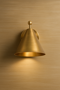 Calvin Handicraft Minimalistic Polished Italian Brass <b>Sconce</b> Wall <b>Light</b> Fixture Mid Century Modern Halloween Weddings Birthdays - Product Image 5