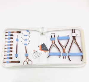 Kit d'outils professionnel pour extensions de cheveux Microlink, pinces en acier inoxydable plaqué or rose pour le coiffage des cheveux humains - Product Image 4