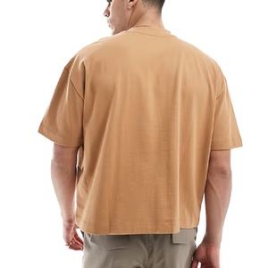 T-shirt Homme Grande Taille 2026 à Épaules Tombantes 100% Coton Lourd Streetwear Luxe Uni Haute Qualité Impression Personnalisée Manches Courtes - Product Image 2