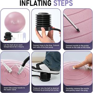 Palla da Yoga e Pilates in 4 Misure, Ottima per Fitness e Fisioterapia - Pompa Rapida Inclusa, Eccellente per Accessori per Esercizi - Product Image 4