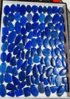 Permata Trimurti AAA Grade Lapis Lazuli Biru Alami Bentuk Campuran 20-50mm 5-15g Batu Permata Lepas yang Dipoles untuk Perhiasan Kustom