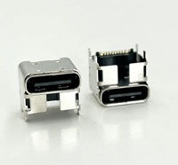 Conector USB Tipo C Hembra Personalizado de 16 Pines, 5A, 90 Grados, Compatible con RoHS, Carcasa PA9T, PCB Electrónico SMT, Resistente a 100V CA