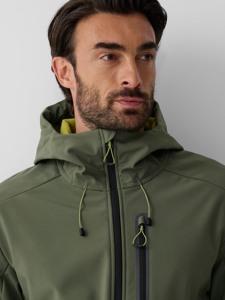 Chaqueta Softshell Personalizada para Hombre, con Capucha, Informal, para Exteriores, Resistente al Viento, con Cierre Frontal, Bolsillos Utilitarios, Ligera y Resistente a la Intemperie - Product Image 5